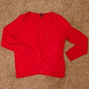H&M Red Basic Cardigan